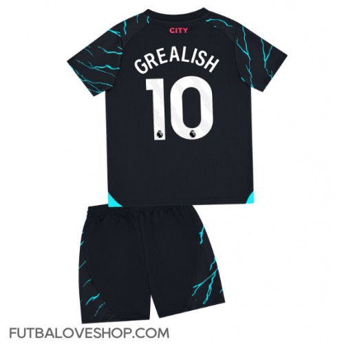 Dres Manchester City Jack Grealish #10 Tretina pre deti 2023-24 Krátky Rukáv (+ trenírky)